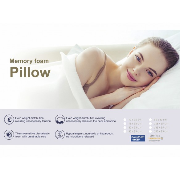 VISCOELASTIC COMFORT PILLOW - HEIGHT 12 CM