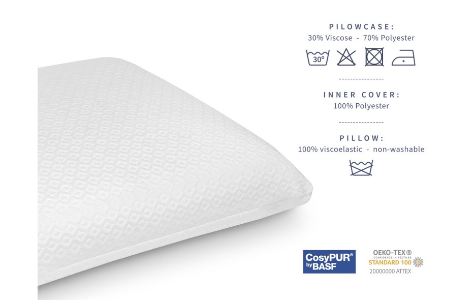 VISCOELASTIC COMFORT PILLOW - HEIGHT 12 CM