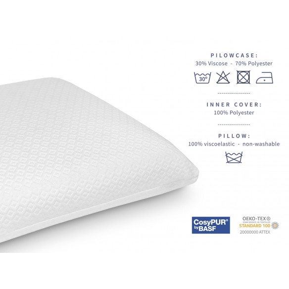 VISCOELASTIC COMFORT PILLOW - HEIGHT 12 CM